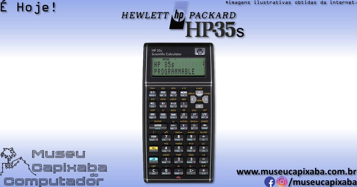 museucapixaba's tweet photo. É hoje! A calculadora HP-35s de 2007.
+em https://t.co/lf4dSfu7LD
#MuseuCapixaba #mcc #éhoje #museu #retro #geek #DescubraoES #Capixaba #ES #OnThisDay #Calculadora #DavidPackard #HewlettPackard #HP #HP12C #HP35 #HP9100A #IEEE #IEEEMilestones #LED #RéguadeCálculo #WilliamHewlett https://t.co/JkLAXaNfdU