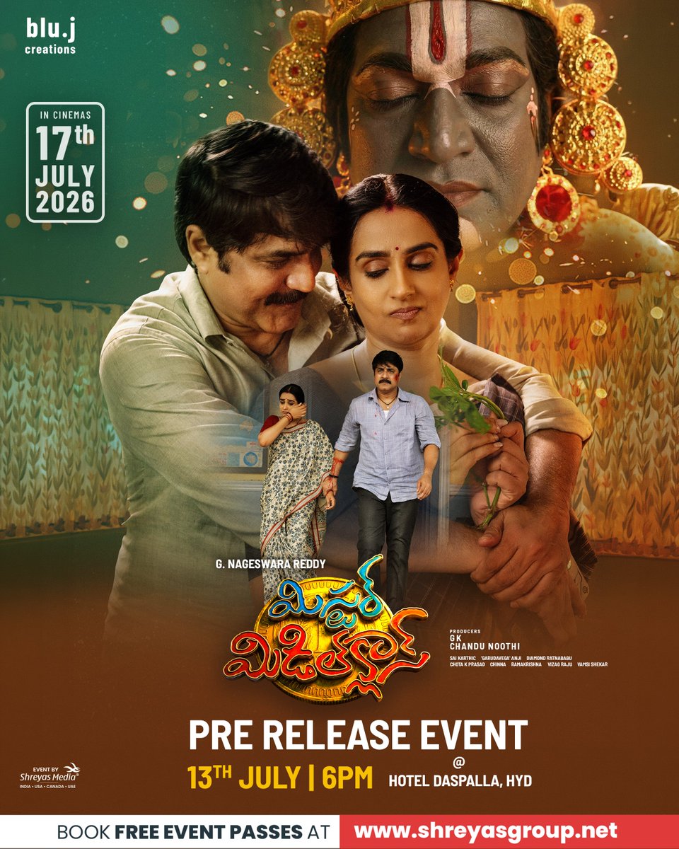 shreyasmedia's tweet photo. Get ready for an evening packed with energy, excitement and unforgettable moments at the #MisterMiddleClass Pre Release Event. ❤️‍🔥

🗓️ July 13th | 6 PM Onwards
📍 Daspalla Hyderabad

Book Your Passes Here 🎟️ https://t.co/opWSKBCJTE

#MisterMiddleClassPreReleaseEvent. https://t.co/1KTleMrl0X