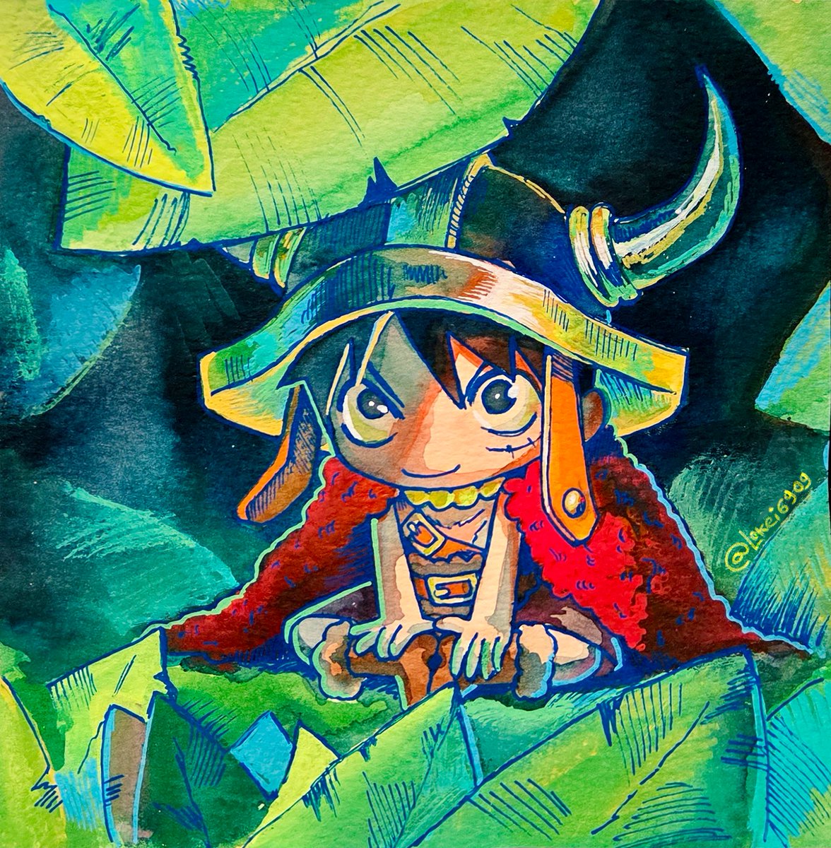 Lokei6909's tweet photo. there's a wild stag beetle in the bushes!🪲

#Luffy #ONEPIECE https://t.co/CCcqDELj8Y