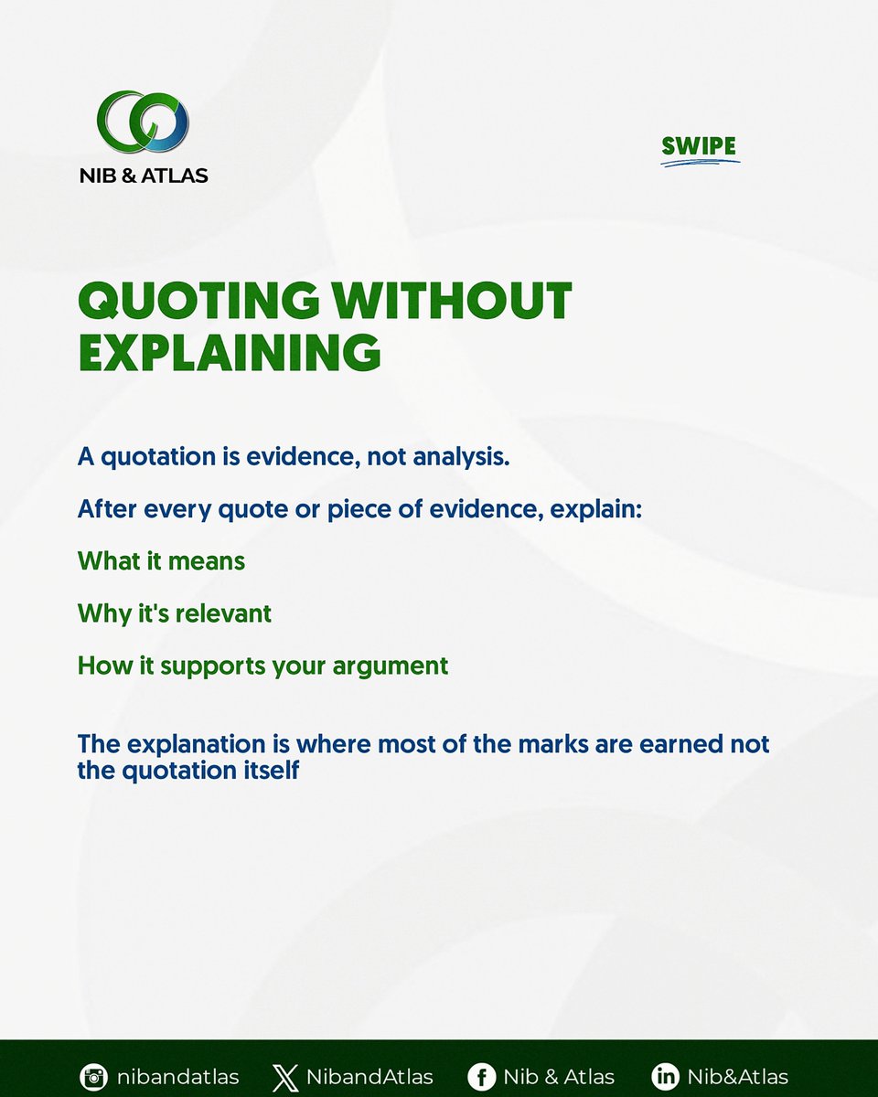 NibandAtlas's tweet photo. Your ideas may be brilliant, but these mistakes can weaken your work.

What mistakes do you make? 

✅Save, share and revisit before your next submission. 

#viral #grammar #literacy #writing https://t.co/nqNmxgrxUd