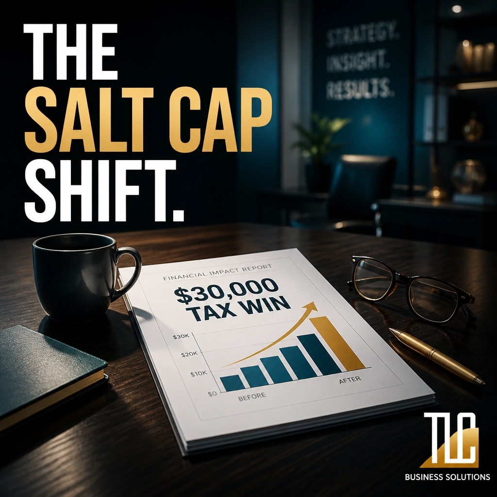 tlcbusiness's tweet photo. Hit the $10k SALT ceiling for years? The cap has shifted! 🚀 You could be missing out on $30k in extra deductions. At TLC, we’re ready to help you secure this win before the year ends. Let’s maximize your tax strategy together. 💼 

#TaxTips #SALT #SmallBiz #TLC https://t.co/uNiETbGXWa