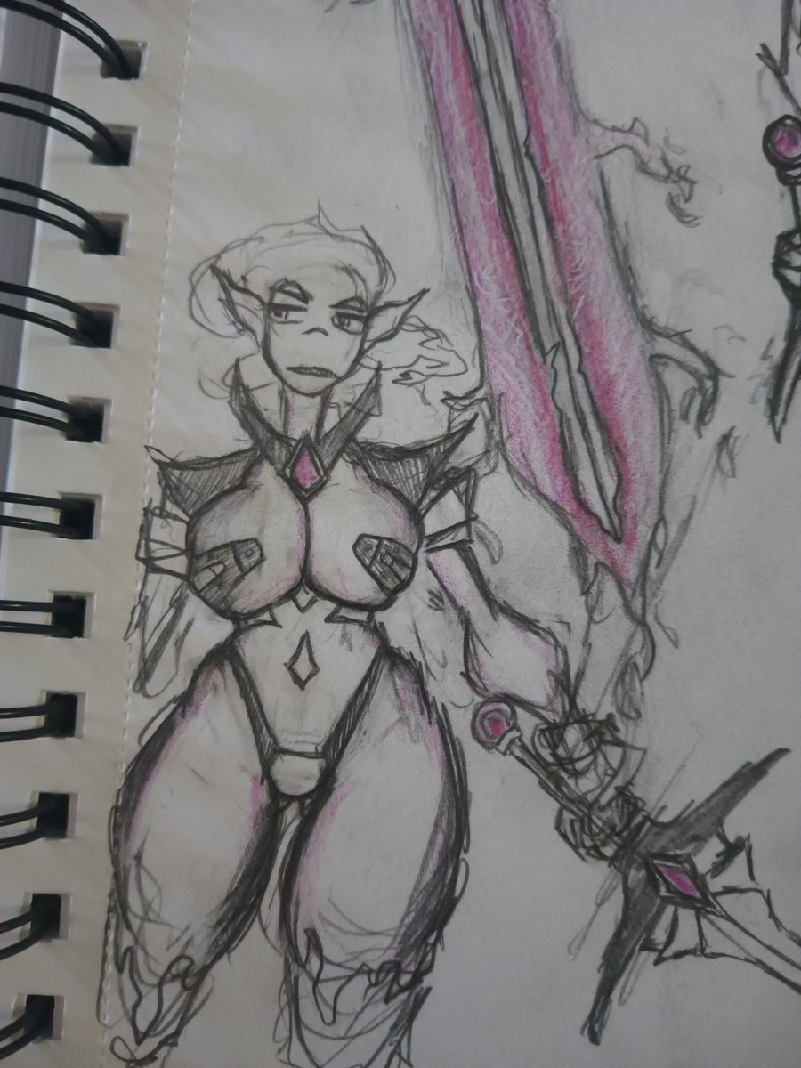 waspixs's tweet photo. First request from @dragonfuitz , a cursed sword that can turn into a sexy girl. I'm used to more basic sword designs, so it's not the most outstanding cursed sword https://t.co/4y1eP5jv1X