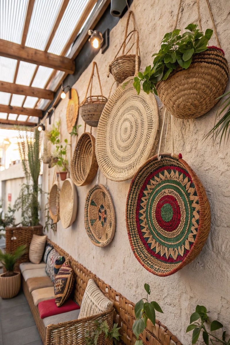 shavnyuyngah's tweet photo. African craft, taken seriously and refined to perfection in modern interiors.

Woven plate walls, wall fans, handwoven baskets, patterns and techniques passed down for generations. Styled here as the centerpiece of the room, not an afterthought tucked in a corner. https://t.co/pjb5dlpgNH