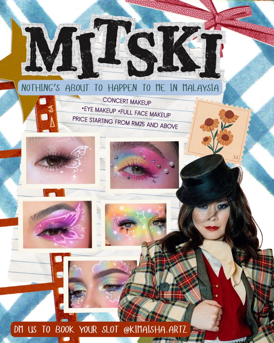 itzmeaisha_'s tweet photo. CONCERT MAKEUP SERVICES : MITSKI IN MALAYSIA

Price starting from RM25 and above

Our services:
🍓Eye Makeup
🍓Full Face Makeup

DM US TO BOOK YOUR SLOT
Kindly read our T&amp;C Before making any appointment 

#MITSKIinKL #MITSKIinMY #MITSKI https://t.co/8E8vkYSYDe