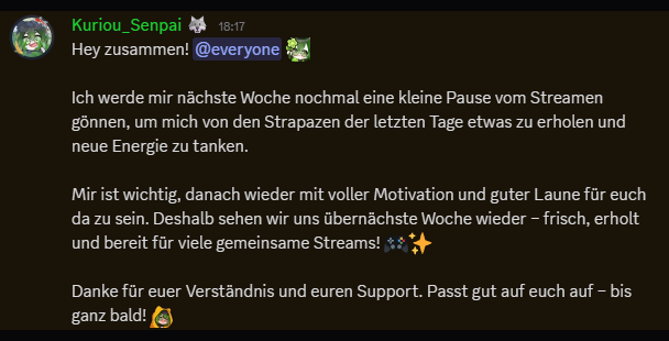 kuriou_senpai's tweet photo. Damit ihr hier auch nochmal bescheid wisst! ♥

Bis übernächste Woche dann! 🫶🏻 https://t.co/PcK6YsTSWg
