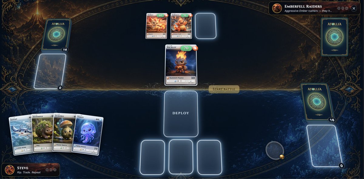 AtolliaTCG's tweet photo. We are starting development on battles. Get your deck ready; they will be available for testing soon.
https://t.co/ZovRhzTRA8
Built on @SuiNetwork https://t.co/ZYfEuDzw7v