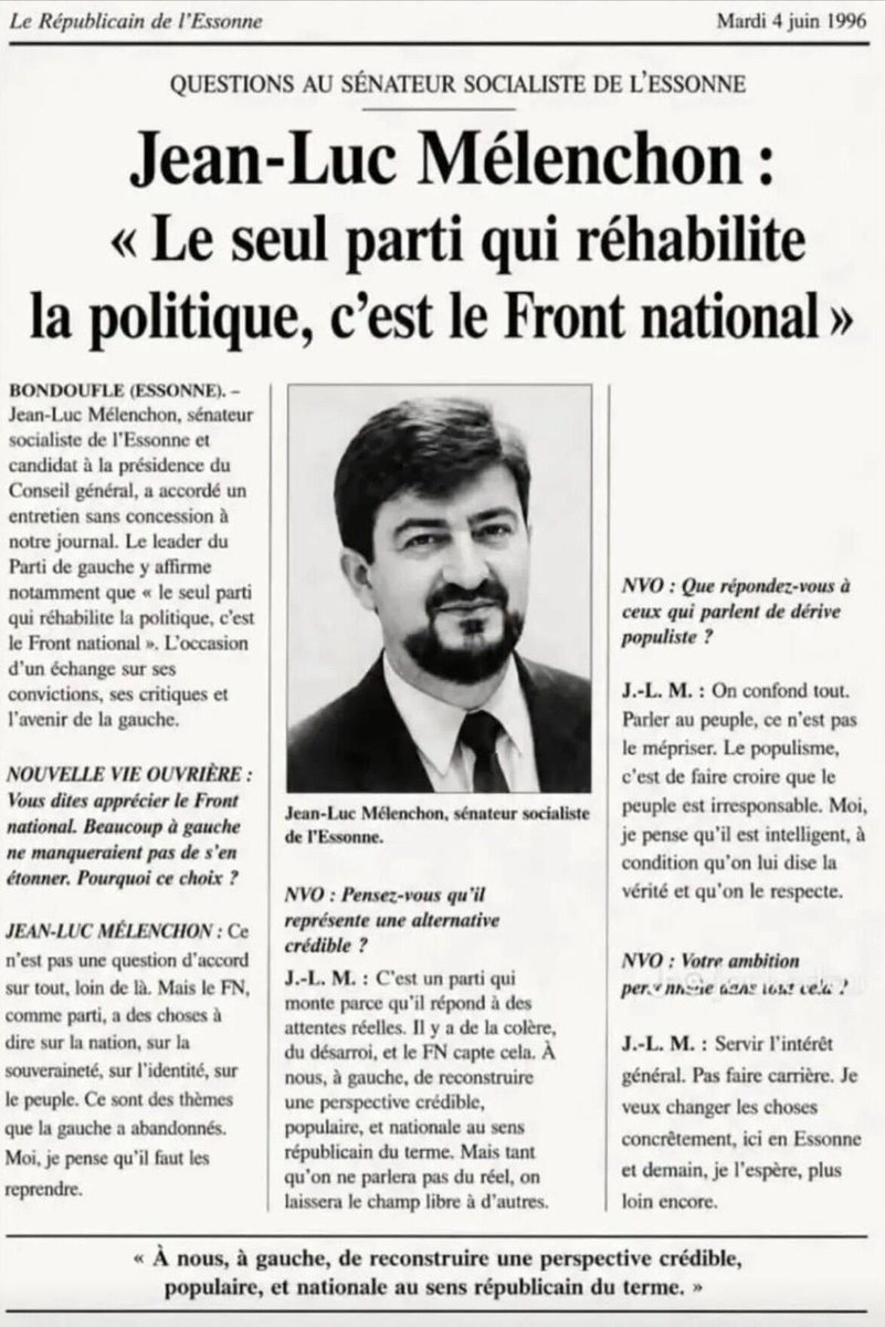 JphTanguy's tweet photo. Il paraît que Jean-Luc Mélenchon n’aime pas cette archive… C’est pourtant sa meilleure interview ! https://t.co/af0FxkuwRD