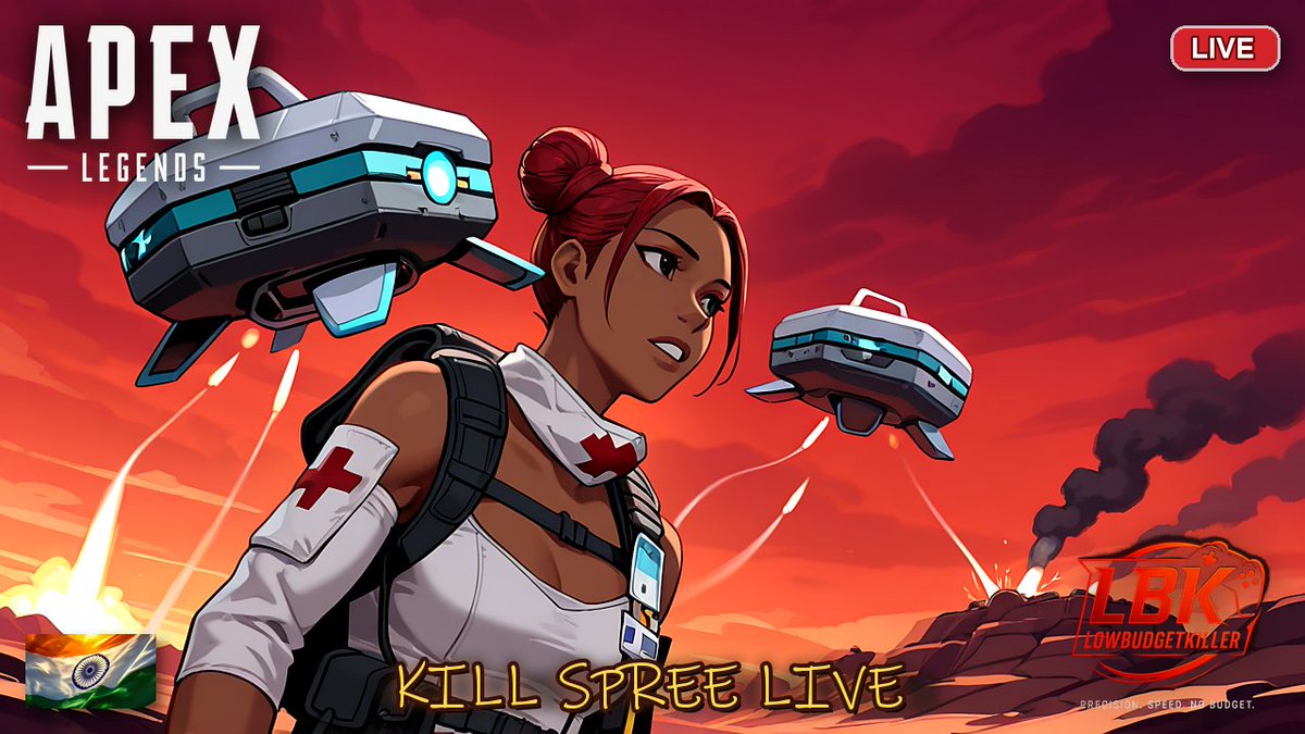 LowBudgetKiller's tweet photo. LIVE now: Apex Legends with Lifeline. Sunday kill spree run, fights first. Pull up.

https://t.co/2q3dPp3Yp8 https://t.co/Zfk3gwCps8