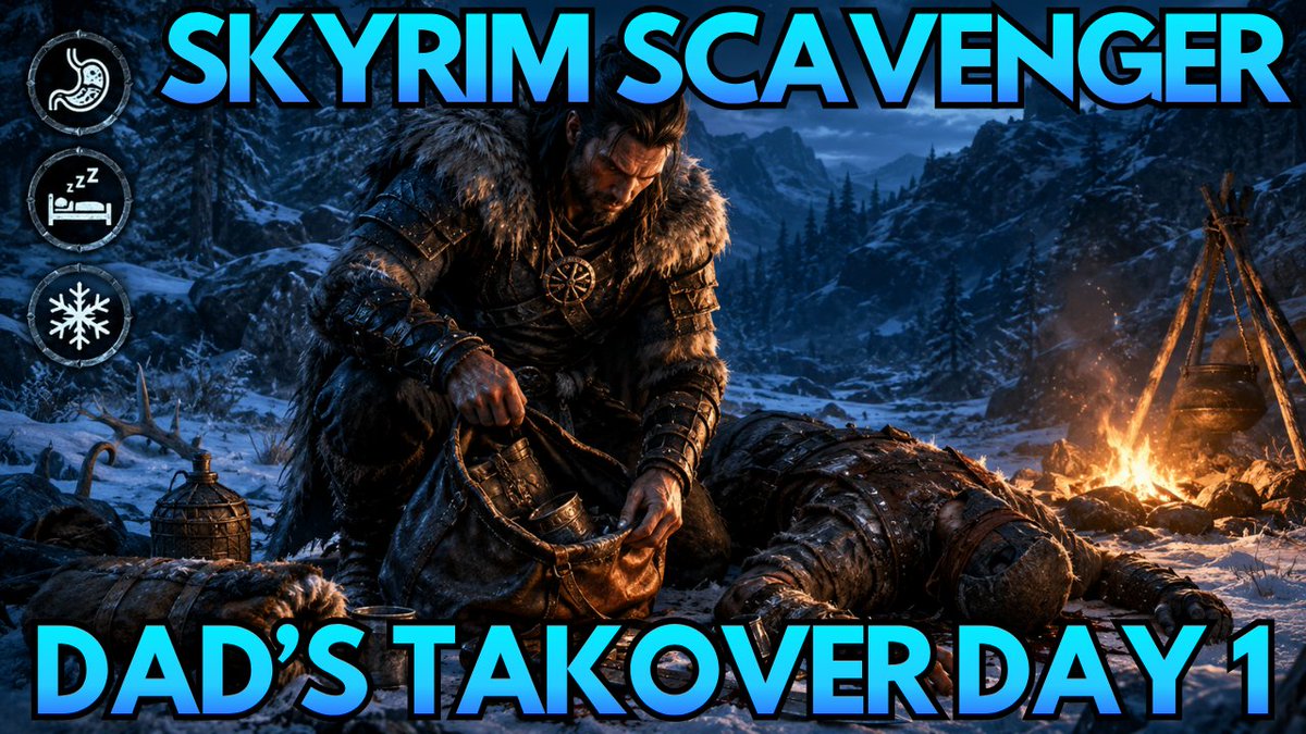 nacho63342425's tweet photo. Dad has taken over the Twitch channel for today!!! Skyrim's back on the menu boys and girls! https://t.co/Figebglx9y