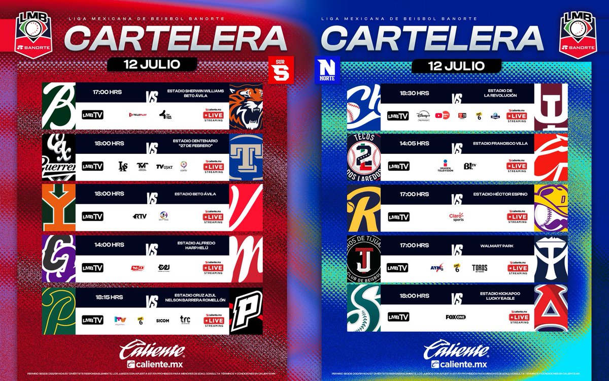 LMBBanorte's tweet photo. Domingo de acción⚾️💥

La cartelera del día de hoy presentada por @calientesports 🔥

Regístrate y recibe $1,000 de regalo 📲 https://t.co/t2laqQpLbb

#LaLigaFuerteDeMéxico💪🏼🇲🇽⚾️ #MásAcciónMásDiversión🔥 https://t.co/jWfZECNzlA