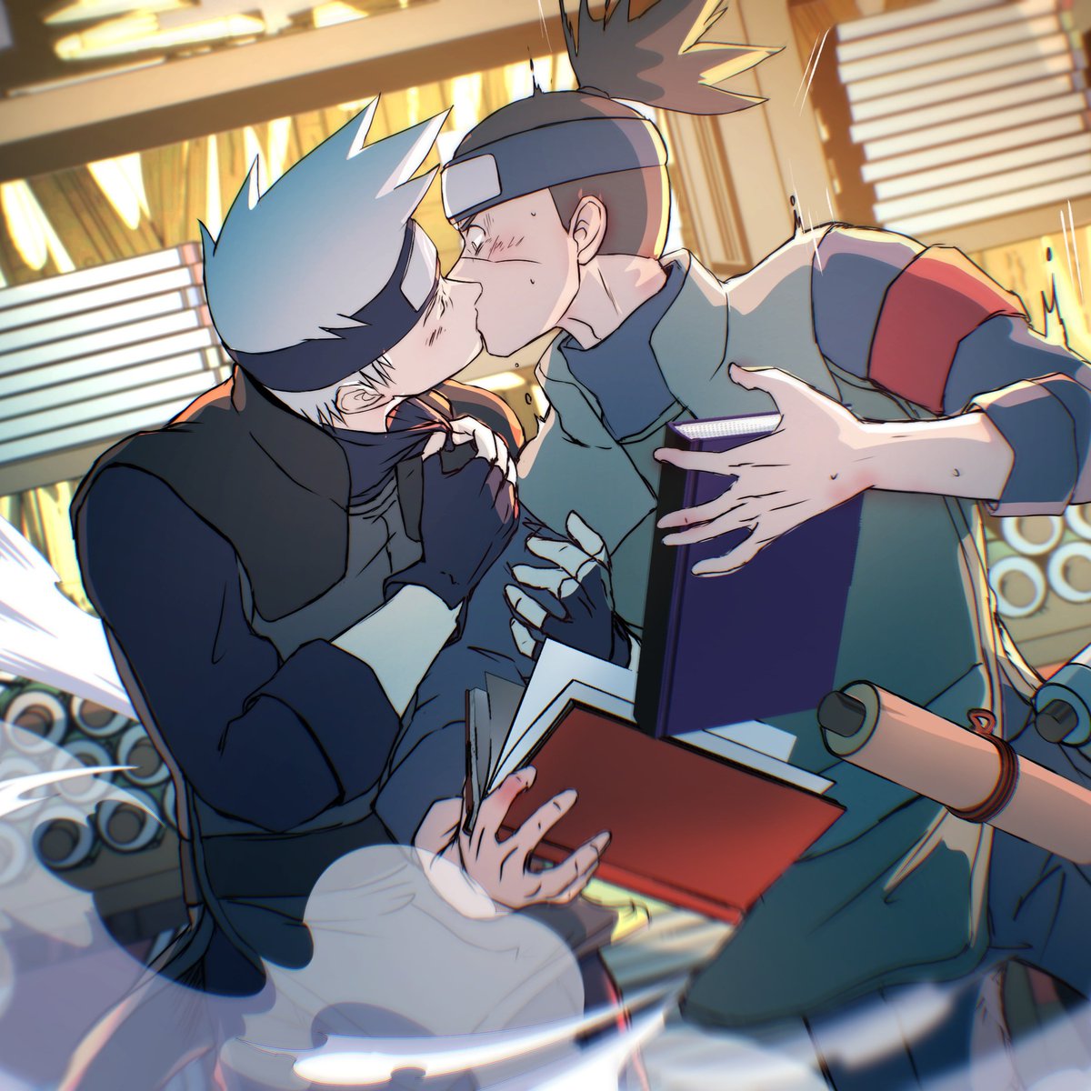 t04_skyhigh's tweet photo. 最近全く描かなくなっちゃったな(´>∀<｀)ゝ
やっぱり、六中はいいね(´-ω-)ｳﾑ

仕事中はちょっかい出さないって約束したのに、ことある事に(*-(　　)ﾁｭｰｰｰ
ってされるので、ﾎｶｶ対策練ってたら、校長になる頃にはいつの間にかに里一の察知と探知スキル手に入れそうだよね🐬先生 https://t.co/9JiCRKnD2k