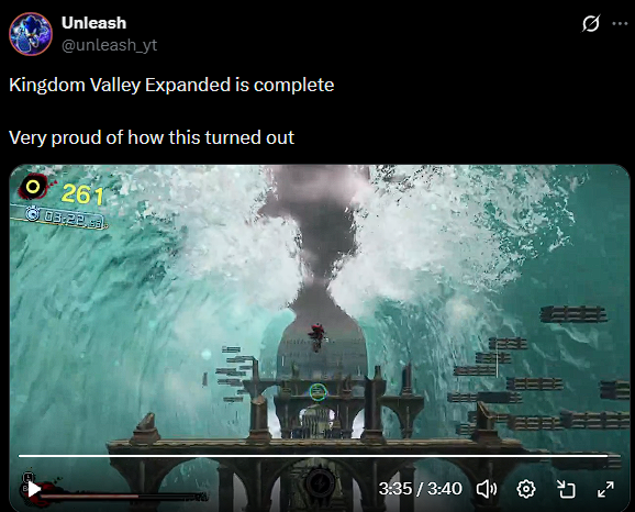 JayXP_01's tweet photo. @unleash_yt The camera angle after the rainbow ring right before the end of the level is genuinely immaculate. Loving what I'm seeing bro 🙏 https://t.co/uCFcQfFGMu