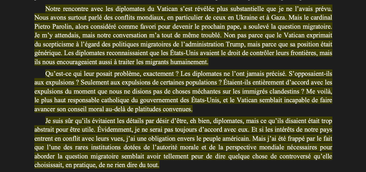 Ant_Radioactif's tweet photo. Extrait hilarant de JD Vance qui n'en revient pas du niveau de PNJisme des diplomates du Vatican. https://t.co/SufZlTEDoq