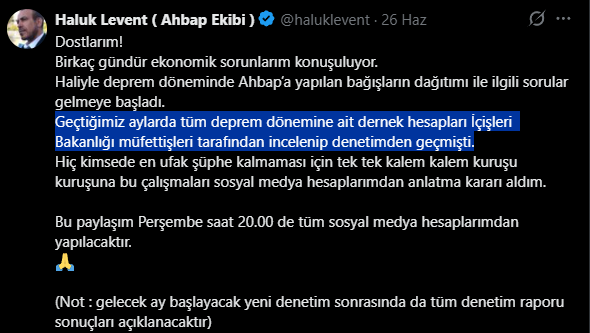 cakmaustad's tweet photo. Memlekette neyin ne olduğunu anlayamayacak durumda olduğumuzdan sadece sorular sorabiliyoruz.
İddialar bence doğru değil de, 
Doğruysa yıllardır inceleme yapıp bir şey bulamayan İçişleri Bakanlığı görevlileri yargılanacak mı?
Paraların dümdüz şahsi hesaplara aktarıldığı belirtiliyor, İçişleri Bakanlığı müfettişleri bunları nasıl görememiş? İddialarda para dolaşmamış. Dümdüz aktrarılmış??
Yine iddialarda bahislerin "Yasal Bahis" olduğu belirtiliyor. Bunu yapan insanlar "Yasal Bahis" sitelerindeki işlemlerin de gözetimde olduğunu bilmiyor mu?
İddianamede geçen ajite edici cümleler normal mi mesela? Dümdüz bağışların aktarıldığı tespit edilmiştir yerine, depremde zarar görmüş, acı çeken insanlar üzerinden, duyguları sömürerek vs gibi ifadeler geçmiş. Bunlar olmadan para aktarılsa suç olmuyor mu da bu ifadeler var?
Aynı gün Adalet Bakanının Kızılay'a bağış yapması tesadüf mü?
Sorular sorular...