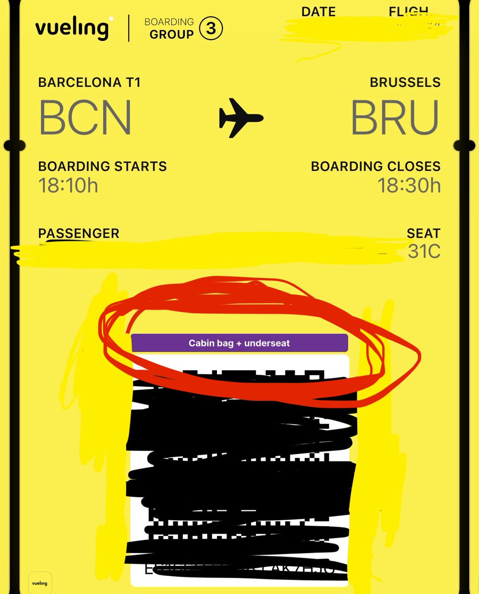 fgraciani's tweet photo. @vueling una consulta, mi tarjeta de embarque dice “Cabin bag + underseat”, puedo llevar un trolley + una mochila pequeña que entre debajo del asiento? https://t.co/MVSHROuTBF