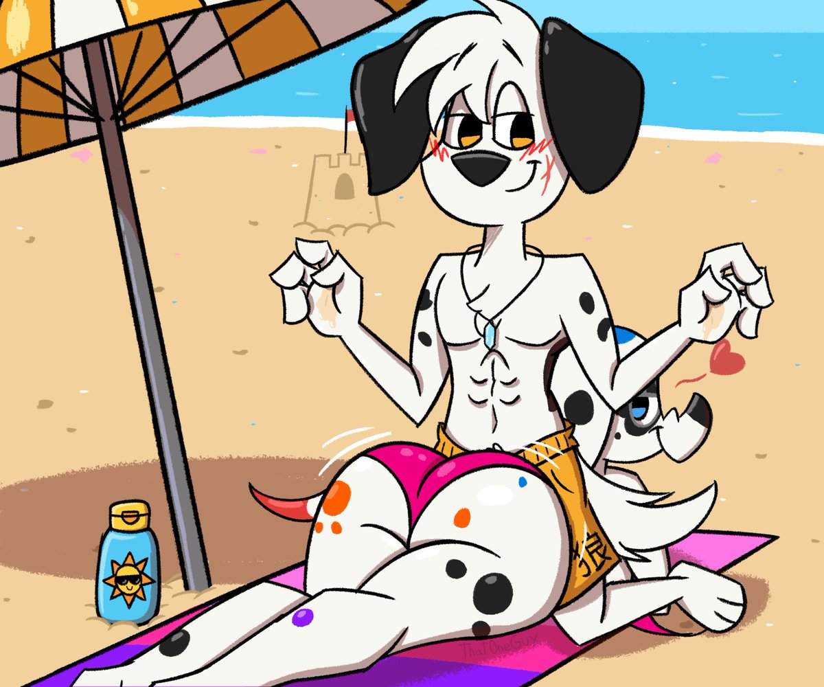 Th4t0n3Dude's tweet photo. Akira and Da Vinci always enjoy their beach days together. For more reasons than one ;3

Comm for @GhostWolf1988 
thank you very much! ^^ https://t.co/rrZ4N6rnTY