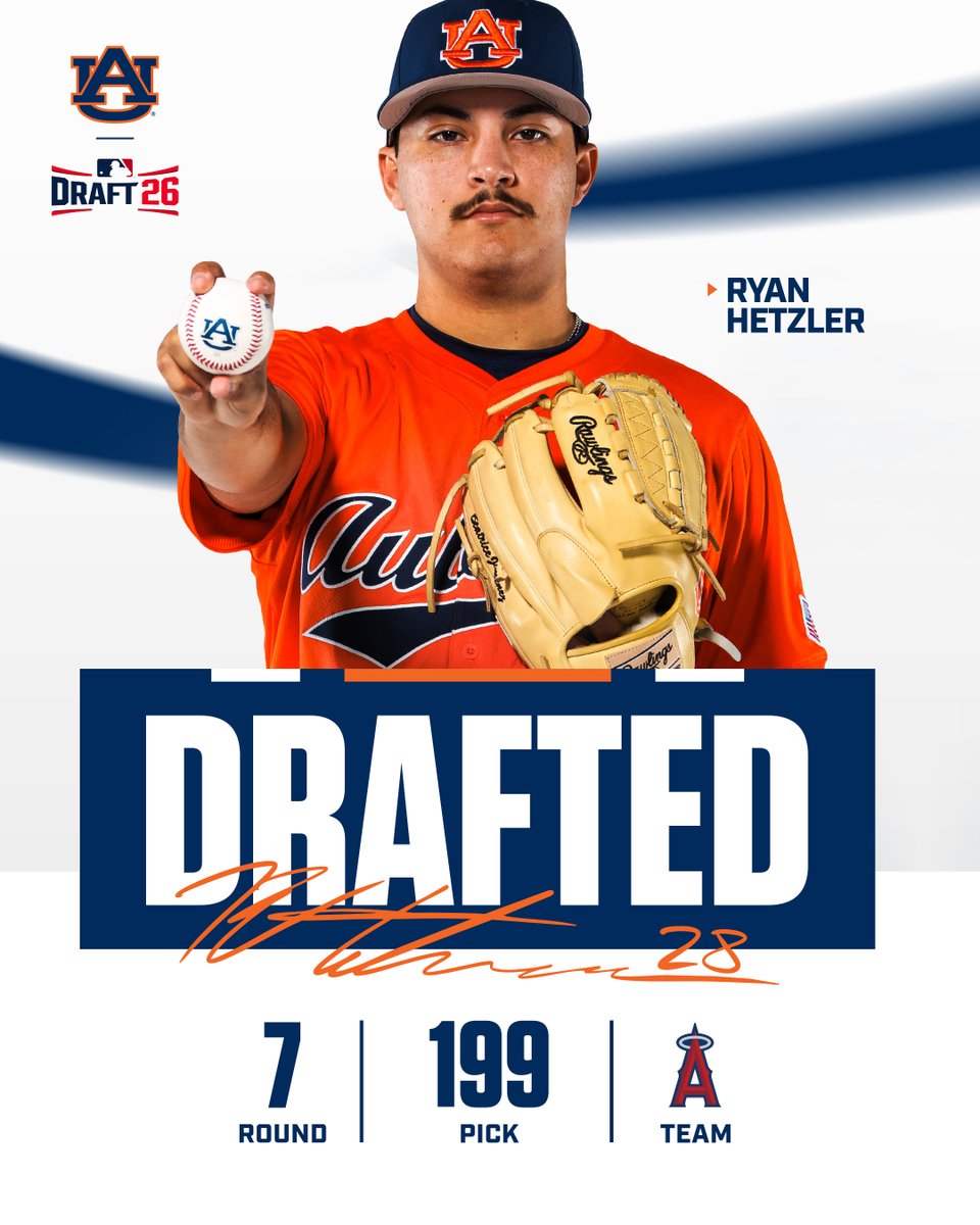 AuburnBaseball's tweet photo. Hetzler to the Halos. 😇

#WarEagle | #AuburnMade https://t.co/ORn4xxgxvh