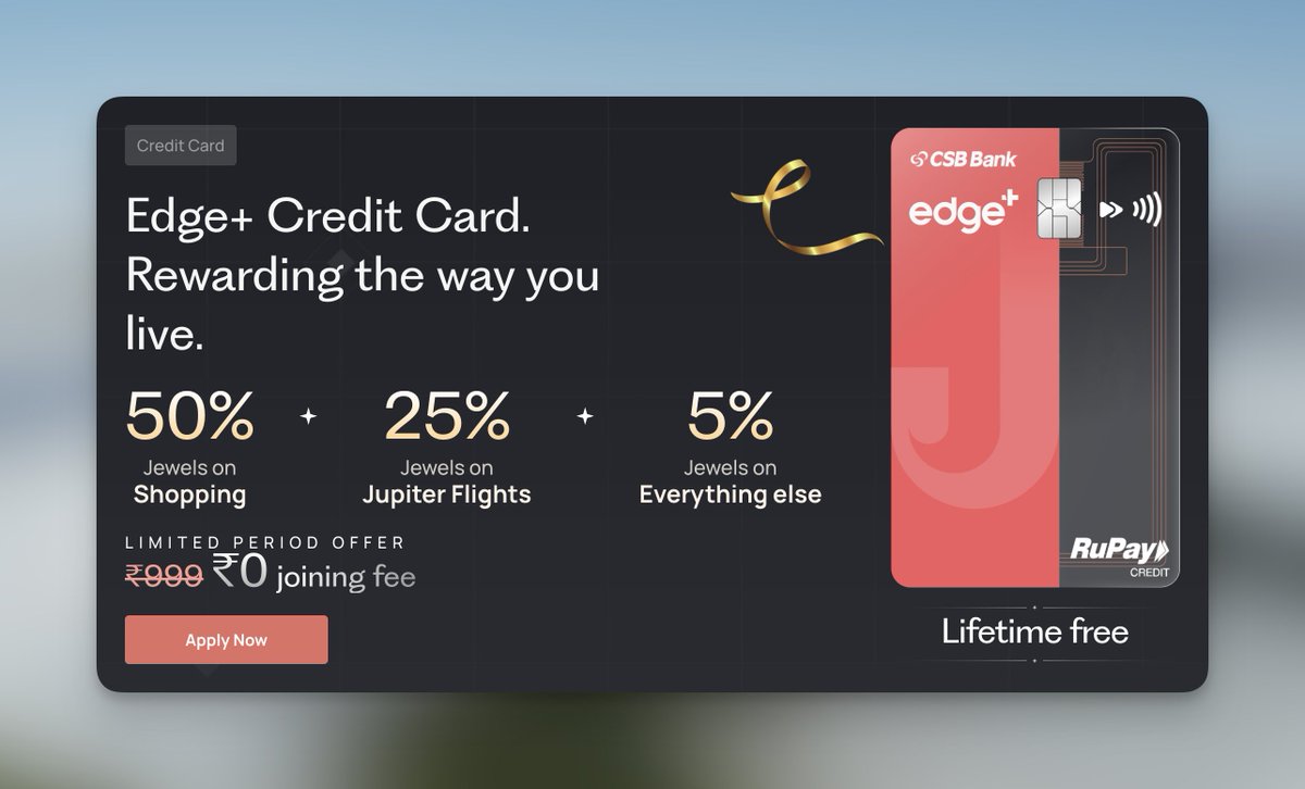 CardMavenIn's tweet photo. One of the best Lifetime Free credit cards is hiding in plain sight.

Most people can't get it because their PIN code isn't serviceable.

If you're eligible, you can earn 10% back on Amazon Pay Gift Vouchers (when rewards are redeemed for vouchers), plus 10% back on Myntra, Flipkart, Croma & AJIO.

Total 10% rewards are capped at ₹2,000 across merchants.

Apply here:
https://t.co/ZzplkEgvnT