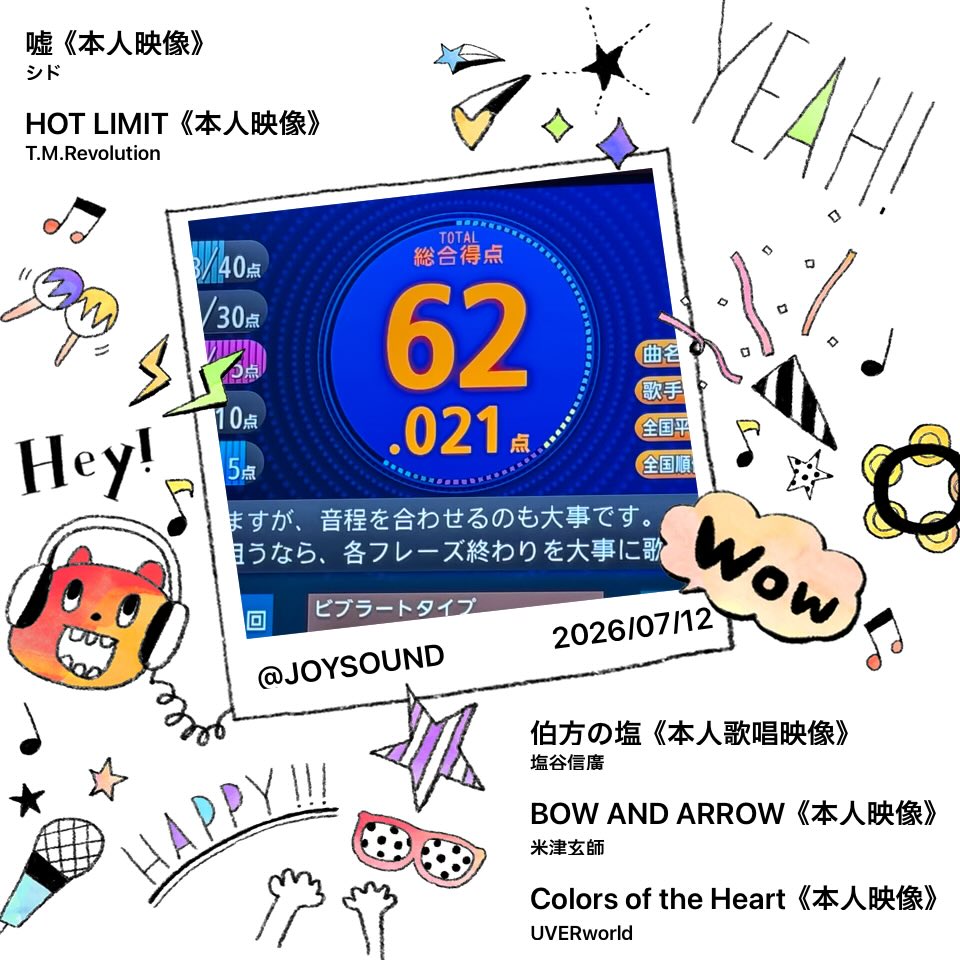 ATokiyomi's tweet photo. 歴代最低点の予感がしますね
#JOYSOUND #_キョクナビ https://t.co/pUFAjyew57