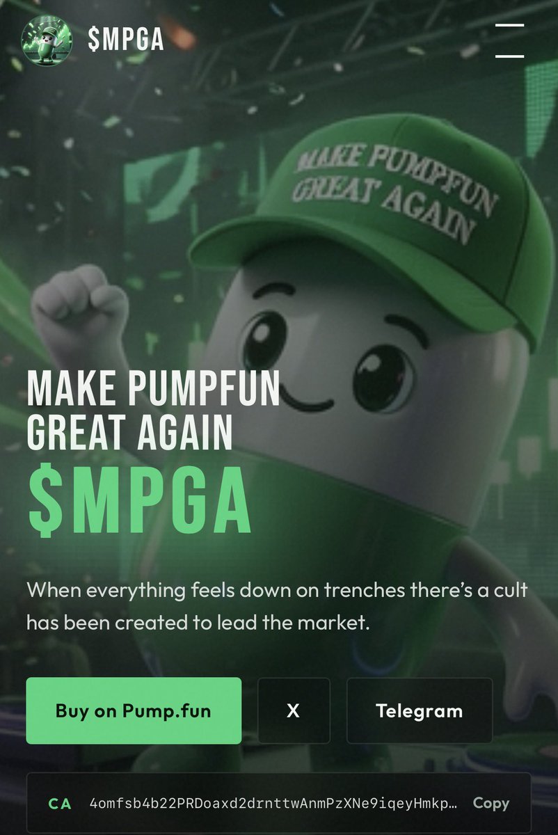 makepumpfunGA's tweet photo. OFFICIAL: 

The $MPGA website is now LIVE!

This is only the beginning. 

https://t.co/Ka3M5J9Np6

4omfsb4b22PRDoaxd2drnttwAnmPzXNe9iqeyHmkpump https://t.co/rD9S3e8CSL