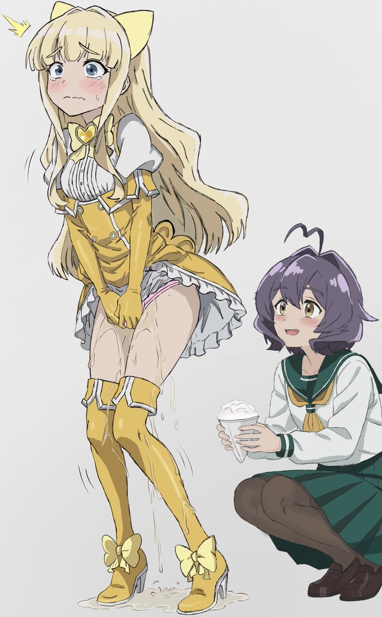 squishoCB's tweet photo. noooo utena that’s not magical girl lemonade #omorashi https://t.co/ze2WThuFmc