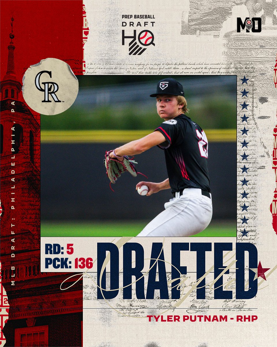 PrepBaseballMO's tweet photo. Congratulations to RHP Tyler Putnam (Battle, 2026) on being selected by the Colorado Rockies with the 136th pick of the 2026 #MLBDraft.

@PB_DraftHQ // #Rockies https://t.co/mvEzu9plIO