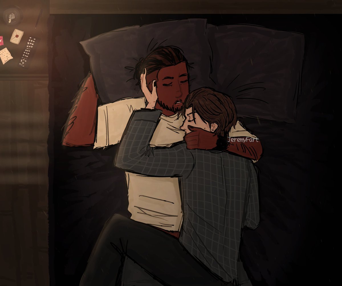 blueyfeathers0's tweet photo. Jeremichael sleeping+the closeupsss... Oh my god bruh my backs has been hurting for days now,but its ok because. Jeremichael. Back pain:more jeremichael art😁 #jeremichael #jeremike #fnaf2movie fart https://t.co/WuellyzNtd
