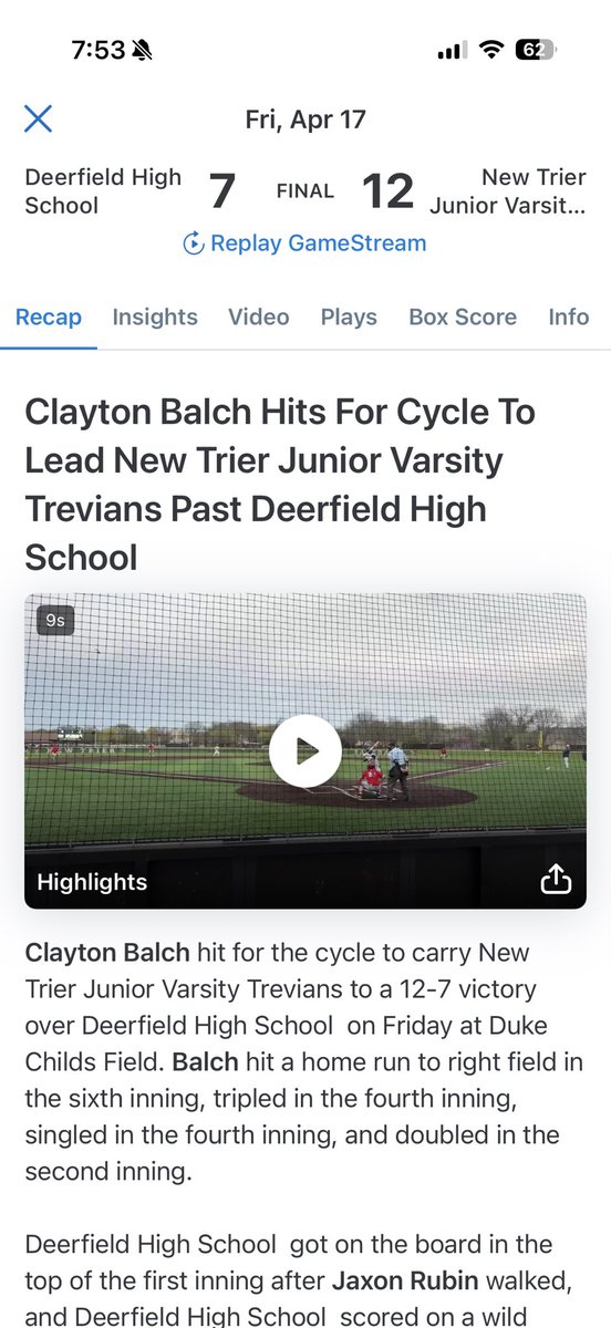 Clayton_Balch's tweet photo. Posting this from 4/17/26
When I hit for the cycle with New Trier before getting moved up to Varsity shortly after this. https://t.co/rhRSkt2ggp