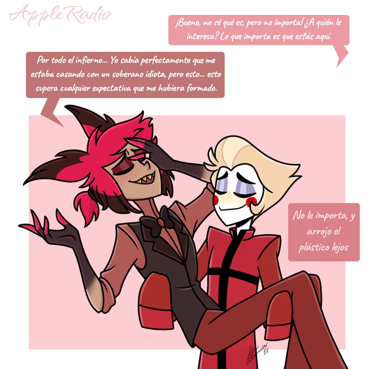 06Daimar's tweet photo. #AppleRadio #Hazbinhotel #omegaverse #Alastorxlucifer (última parte) contexto ✨: Lu y Al tienen años saliendo, y últimamente Al ha estado ¿Diferente?, así que decidió poner manos en el asunto y vaya sorpresa se llevó 🐣💕 ¡Completo en mi Instagram! https://t.co/T3ETkvyWul
