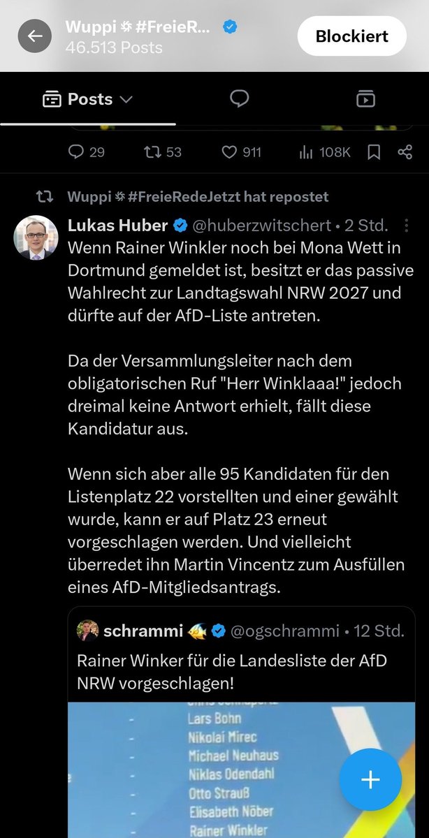 KoelnAnonymous's tweet photo. Als ob die Nummer nicht schon peinlich genug wäre: Von Accounts wie #LukasHuber wird jetzt allen Ernstes eine pseudojuristische Debatte darüber geführt,ob #RainerWinkler überhaupt das passive Wahlrecht besitzt.Diese rechte #Wuppi-Kita schlägt echt dem Fass den Boden aus 🤣 https://t.co/VbsBGcetcX