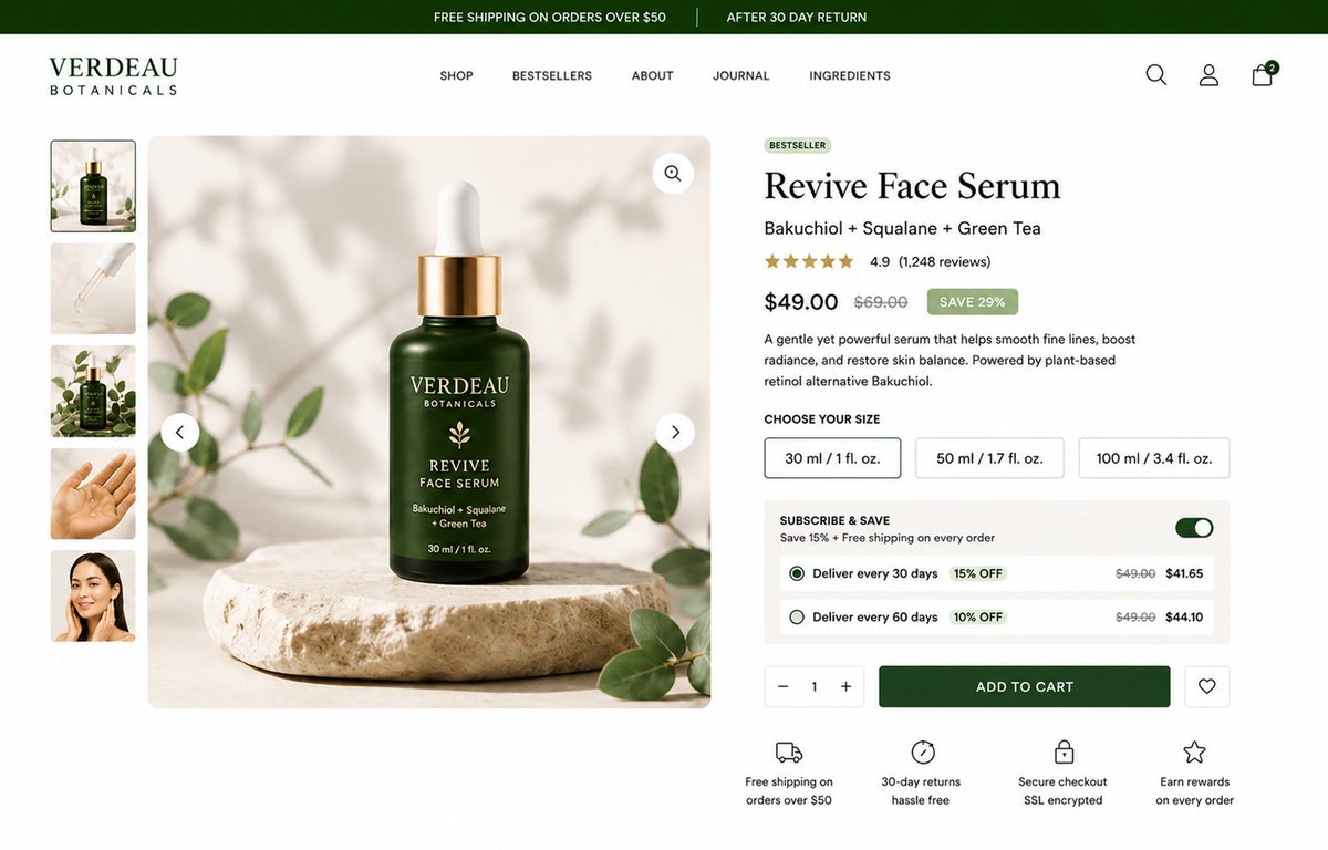 danelvis354's tweet photo. When designing a product page, I always ask:
"What's stopping someone from clicking Add to Cart?"
Then I design to remove that friction.
Here's a skincare buying section concept I designed in @figma https://t.co/B3WLGomGNy