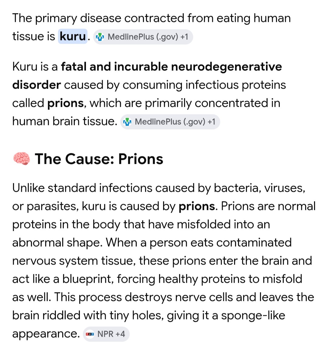 GigagodSesamar's tweet photo. @Mad__Overlord @DrHassdenteufel It's called #kuru and it's caused by #prions. This is very serious. https://t.co/bOyJHVNC6x