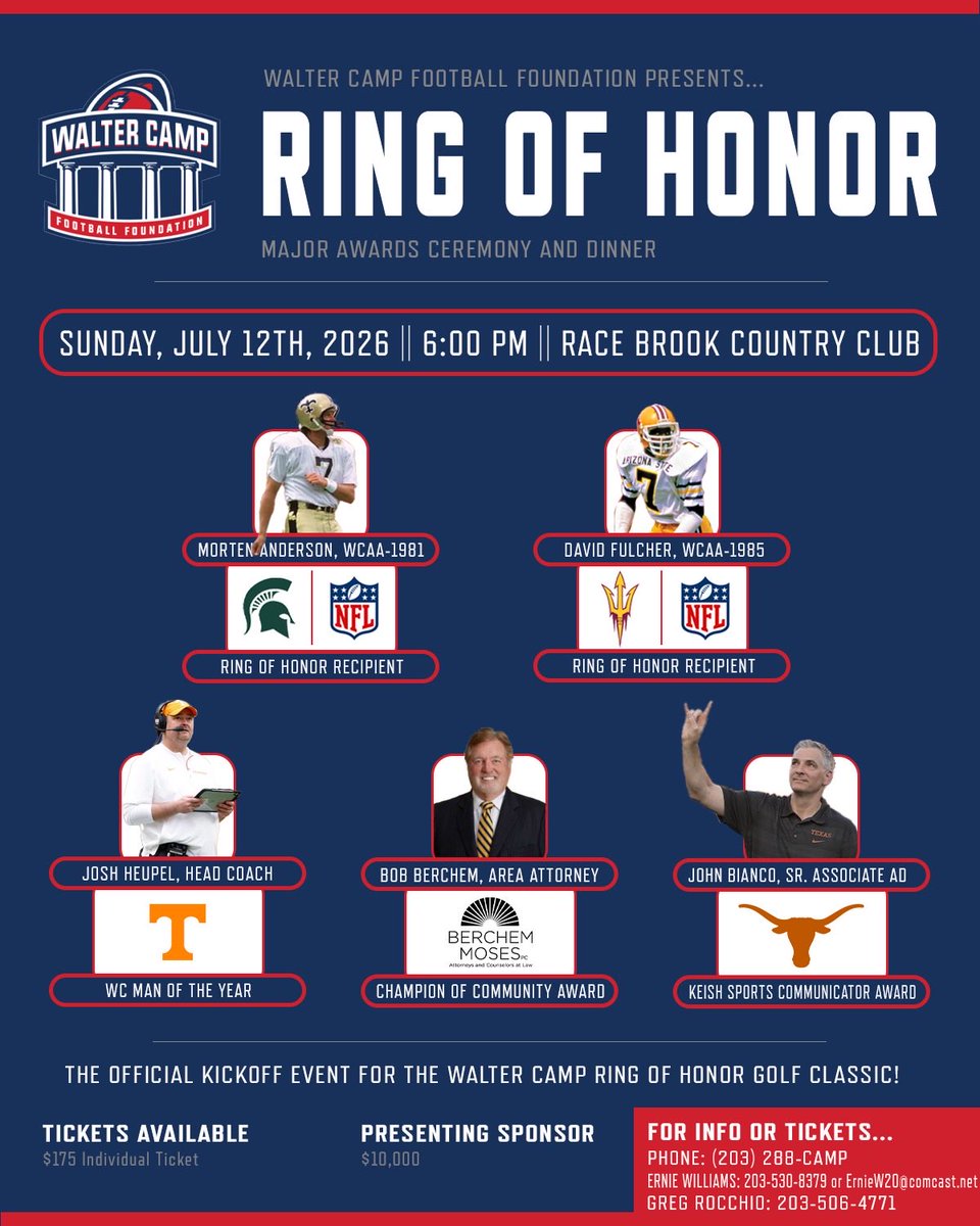 WalterCampFF's tweet photo. Some scenes from the photo shoot for the @WalterCampFF Ring of Honor dinner at @racebrookCT

Congrats to the honorees! https://t.co/EWWJUyOfrN