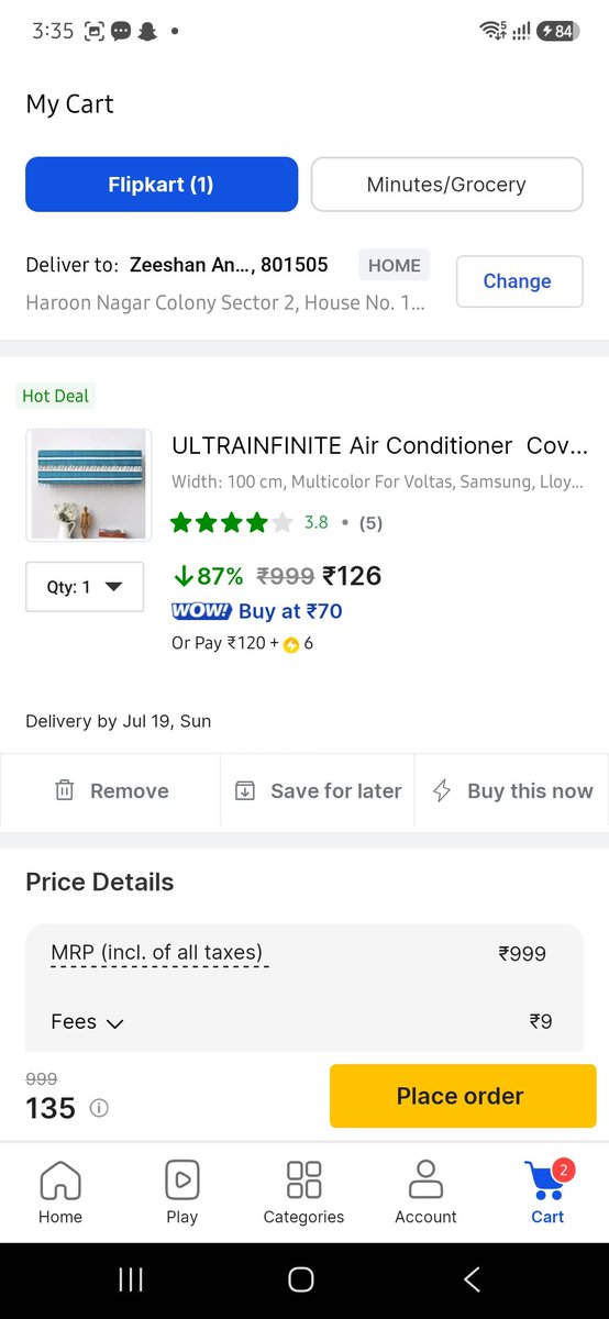 mainhoonzee's tweet photo. Hi @Flipkart @flipkartsupport 
While Ordering, I'm getting inconsistency in the prices of the products. You can see the images. It's not just one product. It's with multiple products. On product page price is low, but on checkout page product price itself is high before charges. https://t.co/BMcJKC0HJj