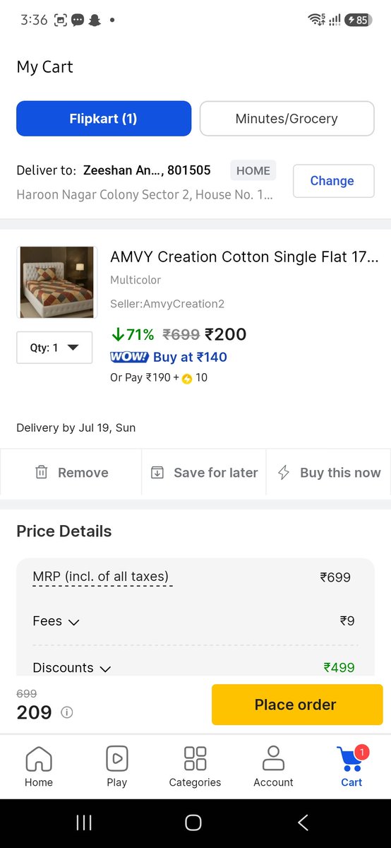 mainhoonzee's tweet photo. Hi @Flipkart @flipkartsupport 
While Ordering, I'm getting inconsistency in the prices of the products. You can see the images. It's not just one product. It's with multiple products. On product page price is low, but on checkout page product price itself is high before charges. https://t.co/BMcJKC0HJj