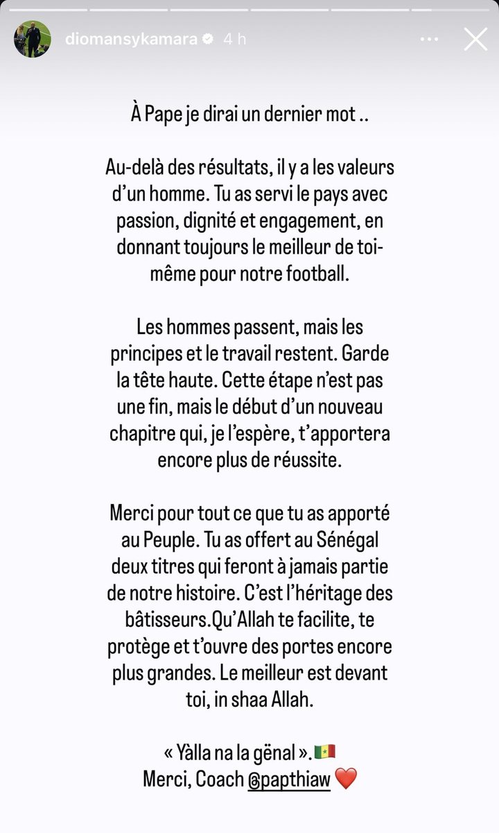 AbdoulAzizBane's tweet photo. Diomansy Kamara 🇸🇳 réagit au limogeage de Pape Thiaw et interpelle la fédération https://t.co/1eSVNw1IZO