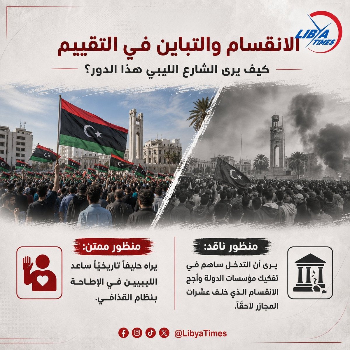 LibyaTimes1's tweet photo. 📊 بين سند الثورة وفتيل الفتنة.. كيف ترون إرث الشيخ #حمد_بن_خليفة في ليبيا؟

💬 برأيكم.. هل كان الدور القطري سنداً لليبيين أم عمّق أزمتهم؟ شاركونا في التعليقات.

#ليبيا #قطر #LibyaTimes #معك_طول_الوقت https://t.co/5UDNuO1I1e