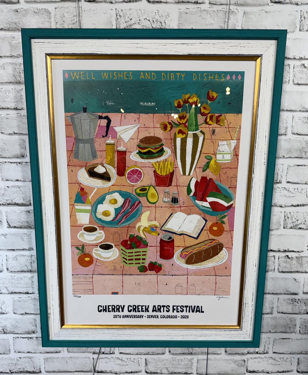 FrameDeArt's tweet photo. The 35th Annual Cherry Creek Arts Festival has ended, but now you can bring this year's Official poster by @BennettArtGallery to the official framer, to get it framed! Double-framed with a fillet-endless combinations!
#CherryArts #CCAF #CherryCreekArtsFestival #OfficialFramer #AM250CO150 #Denver #Colorado #framing #customframing #pictureframing #art #decor #walldecor #milehighcity #cityofdenver #cityofEnglewood #shoplocal #shopsmall
@CherryArts
@TruVueGlazing