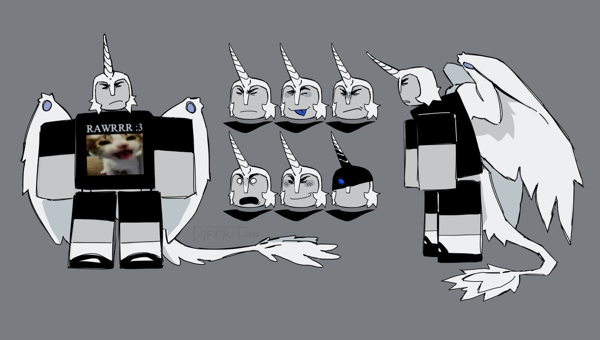 D1FFR1T's tweet photo. I should take a break from ArtFight. Um... I love Roblox. A lot. Here are some of my black and white OCs for my black and white AU. #robloxartㅤ https://t.co/7I5yxob2e5