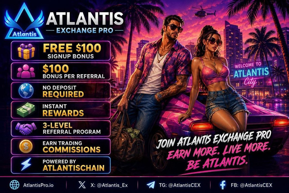 LeMaN88RuSS's tweet photo. @cometwtf 🚀 Join Atlantis Exchange Pro today!
https://t.co/NqQETKYaC2
🎁 FREE $100 sign-up bonus
🌍 No deposit required
🤝 3-tier affiliate program
💰 Earn trading commissions
⚡️ Powered by AtlantisChain

Register now👇
https://t.co/NqQETKYaC2 https://t.co/gLFjbSW2Fm