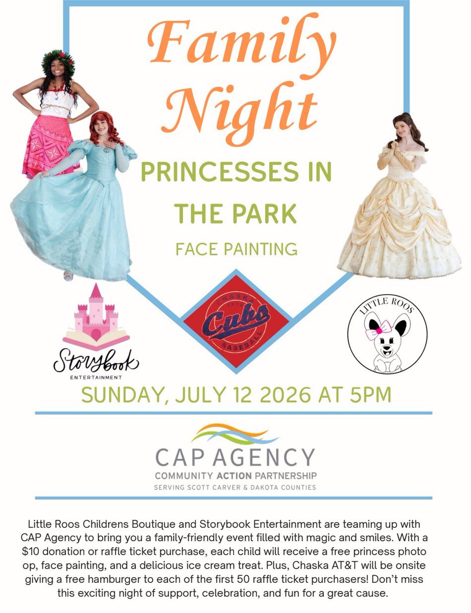 Chaskacubs's tweet photo. 🎉 GAME DAY: It's Family Fun Night at Athletic Park! We're hosting @StPatrickIrish 5pm first pitch. 
🎟️ Gates open 4pm so you can visit the CAP Agency table to donate and get raffle tickets!
🍔 Burger night!
⚾ Join us at Athletic Park tonight for baseball &amp; family friendly fun! https://t.co/q8aOj65ler