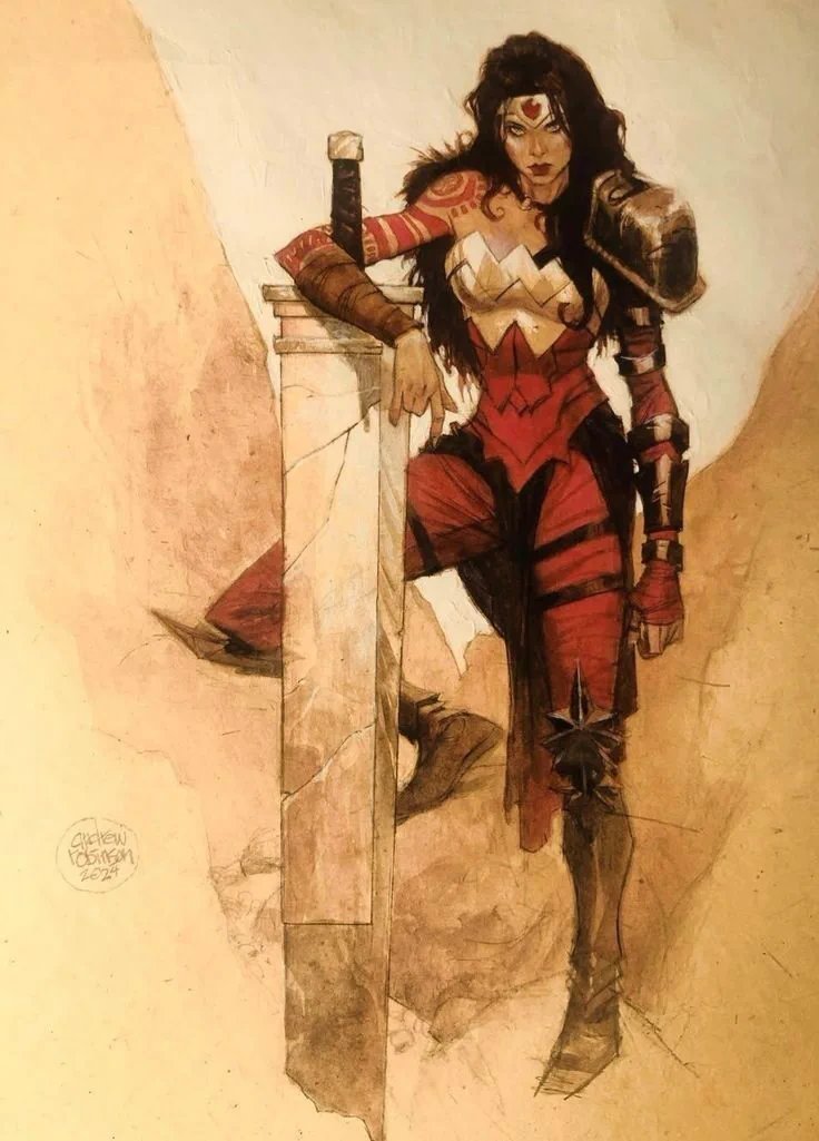 Darkmia0_0's tweet photo. Red for the blood.
Gold for the crown.
Steel for the war.
#WonderWoman #DCComics #Fanart #DigitalArt #notmine https://t.co/mLwX3dvNyC