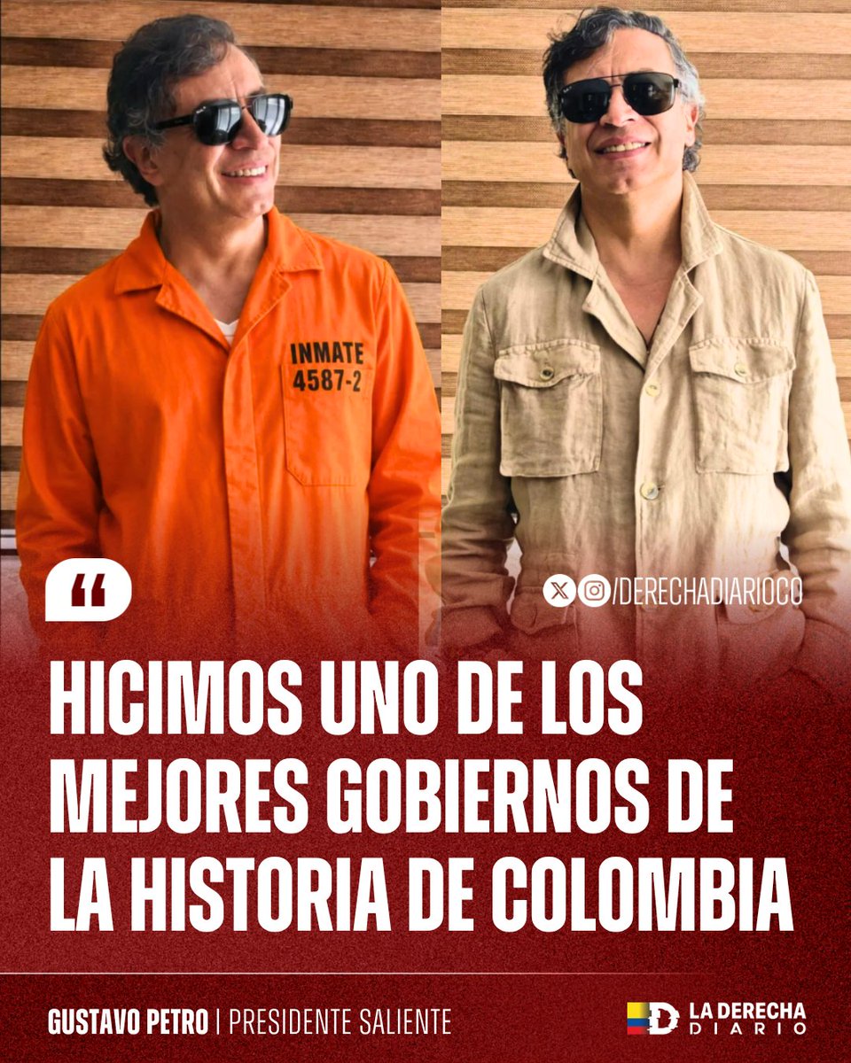 DerechaDiarioCO's tweet photo. 🚨🇨🇴 | MAMARRACHO: El drogadicto narcopresidente Gustavo Petro publicó una sesión de fotos posando sonriente y deliro afirmando que hizo “uno de los mejores gobiernos de la historia de Colombia”.

Cuando en realidad deja un país arruinado por el déficit Fiscal, ahogado en deuda, sin inversión, con la salud quebrada, la coca en máximos históricos y el narcoterrorismo expandido como nunca bajo su nefasta administración.