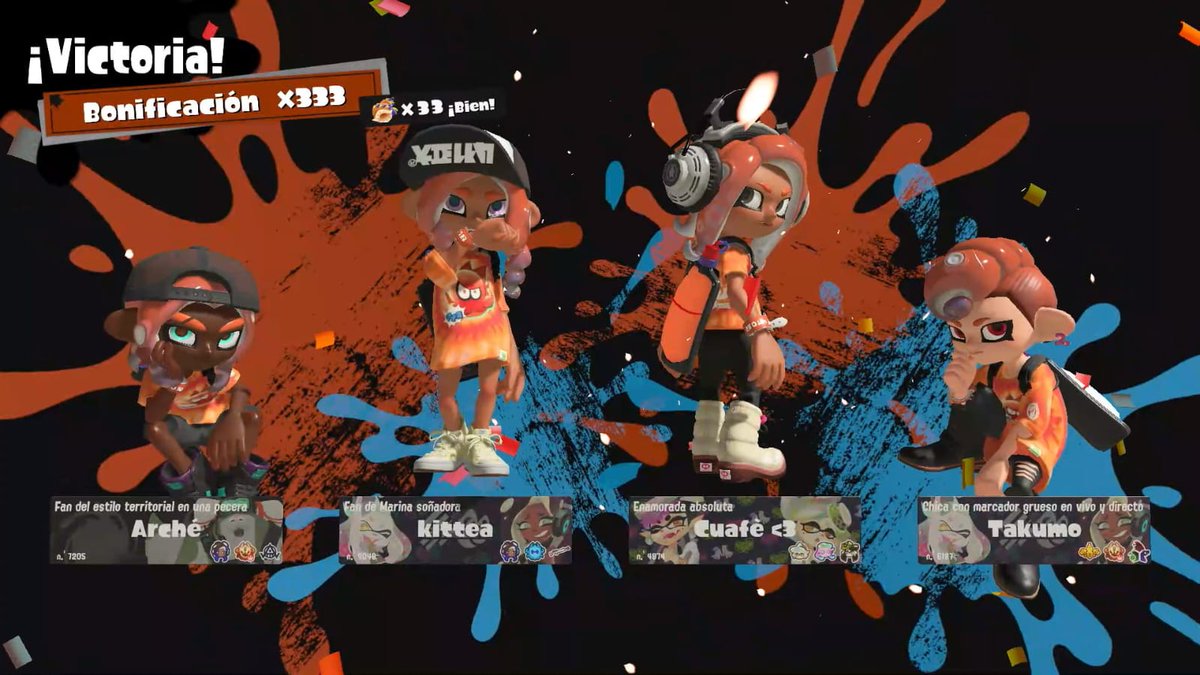 TakumoLand's tweet photo. Tarde pero primera partida x333 que gano #splatoon3 #Splatoon #Splatfest https://t.co/FKJYP4yqYY