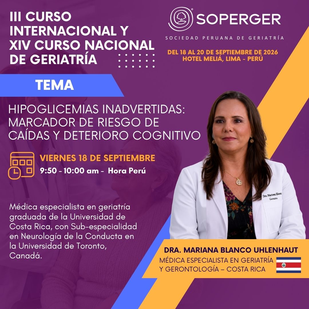 SOPERGERoficial's tweet photo. 🎙️ ¡Iniciamos la presentación de nuestros ponentes!

👩‍⚕️ Primer Bloque: Endocrinogeriatría
📅 18 de septiembre | 🕘 9:00 a. m.
📍 Hotel Meliá, Lima 🇵🇪
Los esperamos en el III Curso Internacional y XIV Curso Nacional de Geriatría.
#GeriatríaGlobal2026 #SOPERGER #Endocrinogeriatría https://t.co/iWqxlEr5oP