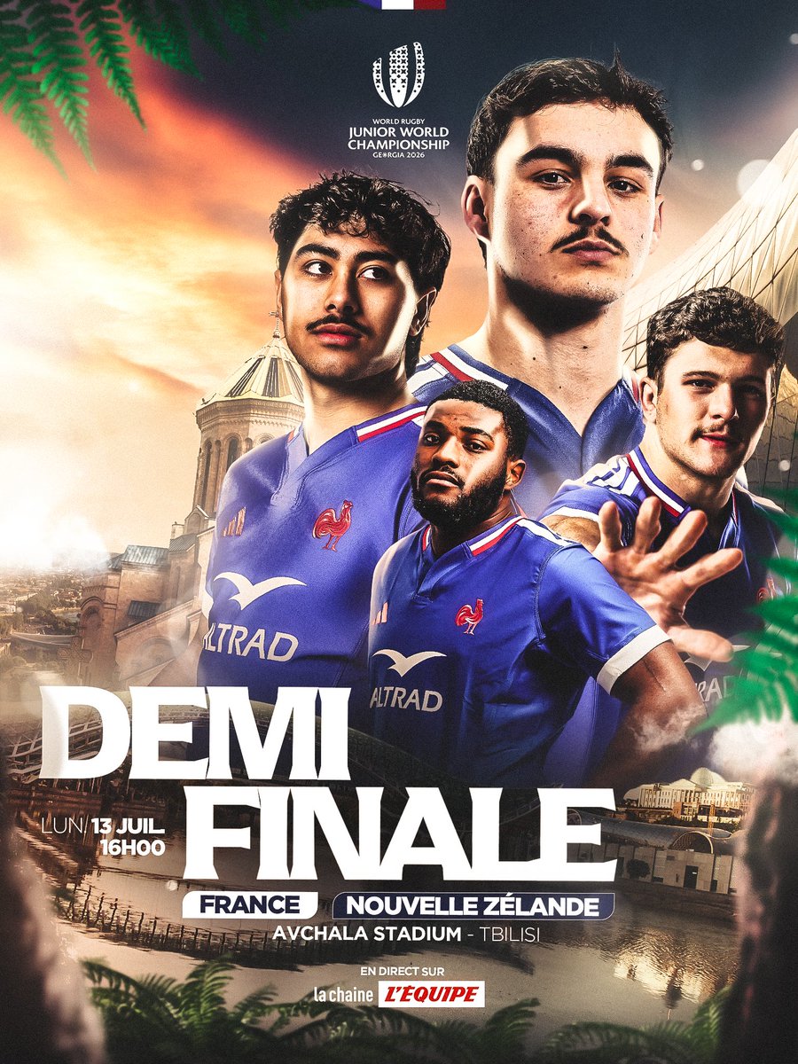 FranceRugby's tweet photo. 🇫🇷🇳🇿 𝑱𝒐𝒖𝒓 𝒅𝒆 𝒅𝒆𝒎𝒊-𝒇𝒊𝒏𝒂𝒍𝒆 ! 
  
💪 Nos Bleuets affrontent les Baby Blacks pour décrocher une place en finale !
  
🕖 Coup d’envoi à 16h sur @lachainelequipe
  
#FranceU20 #FRANZL https://t.co/EUEkS4THR7