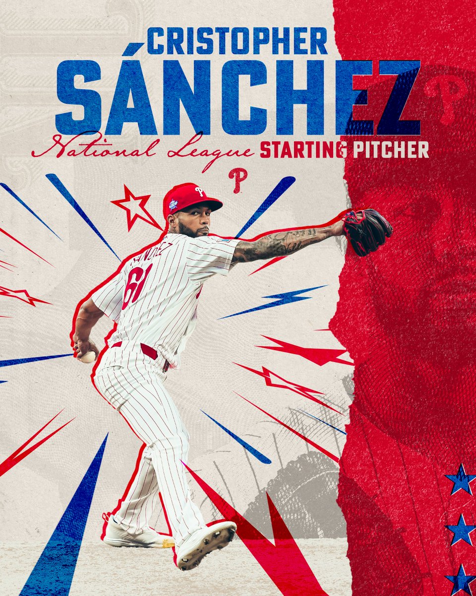 Phillies's tweet photo. Our ace at our place 🌟

Cristopher Sánchez will start the All-Star Game at Citizens Bank Park! https://t.co/icBJT9cnKH