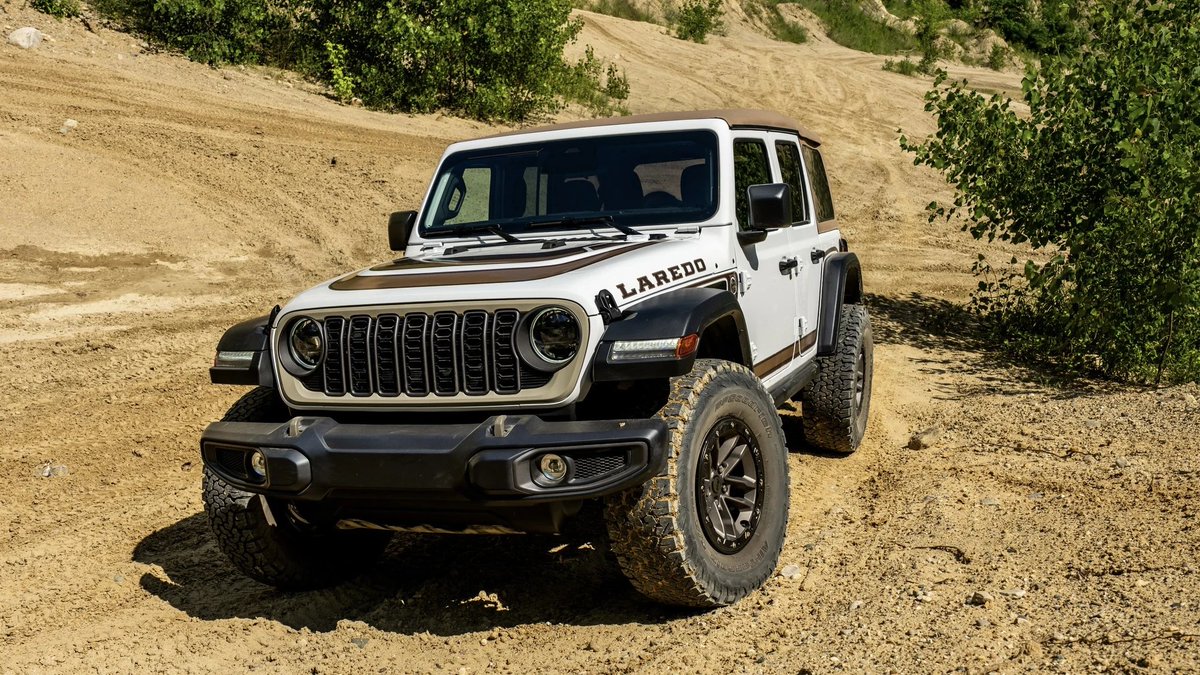 KingOfMopar1's tweet photo. 2027 Jeep Wrangler Laredo

Orders for the 2027 Jeep Wrangler Laredo are scheduled to open later this month.

Jeep says the Laredo will carry a starting MSRP only $1,995 higher than a Wrangler Willys equipped with the Xtreme 35 Tire Package. 

The 2027 Jeep Wrangler Laredo is based on the capable Wrangler Willys, with the Xtreme 35 Package included as standard equipment.

That package adds 35-inch BFGoodrich KO2 all-terrain tires, bronze beadlock-capable wheels and a 1-inch factory suspension lift. The larger tires and additional height improve ground clearance while giving the Laredo a more aggressive stance without requiring owners to immediately turn to the aftermarket.

Jeep will offer the Laredo in both two-door and four-door configurations, giving buyers a choice between the traditional short-wheelbase Wrangler and the more family-friendly four-door model.