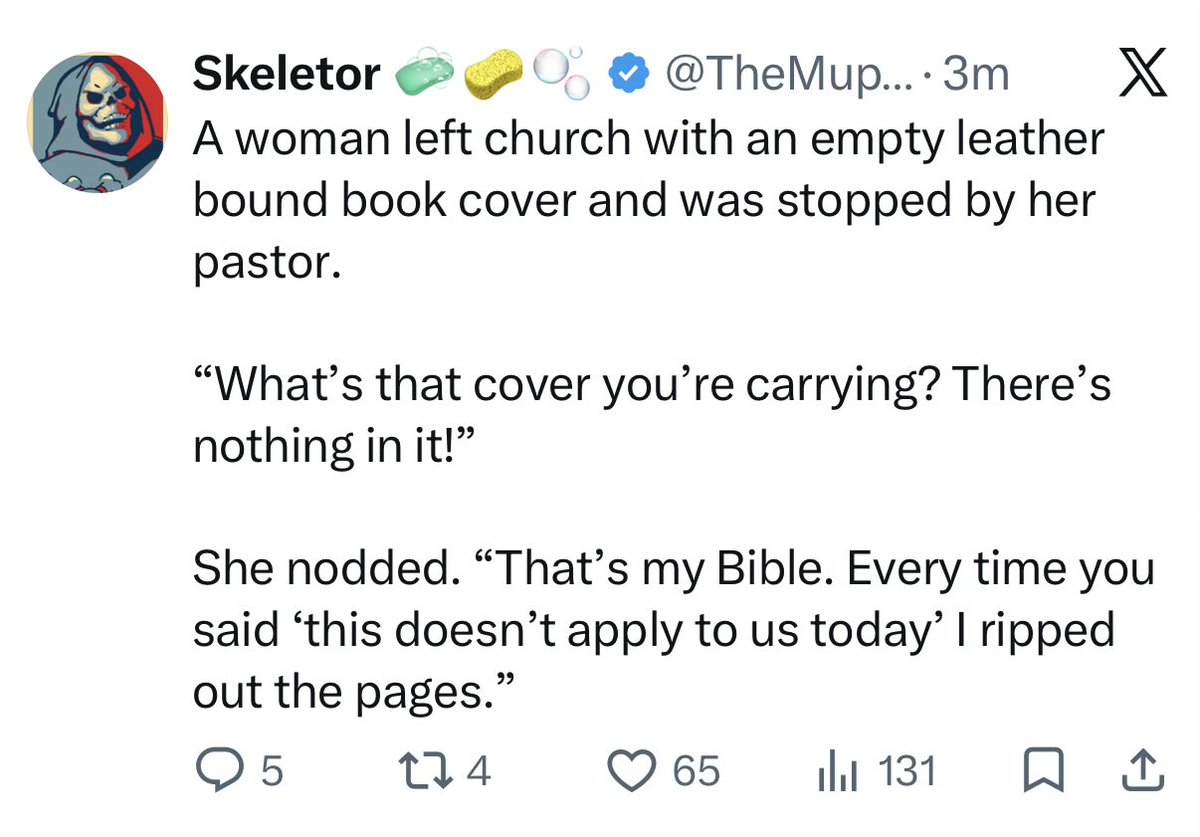 Christianous100's tweet photo. @TheMuppetPastor I mean, I see the point, but this still leaves the question unanswered…

What’s your hermeneutic for determining what applies and what doesn’t? 

Does that same hermeneutic work for both the Hebrew Bible and the New Testament? https://t.co/S13C40XS5S