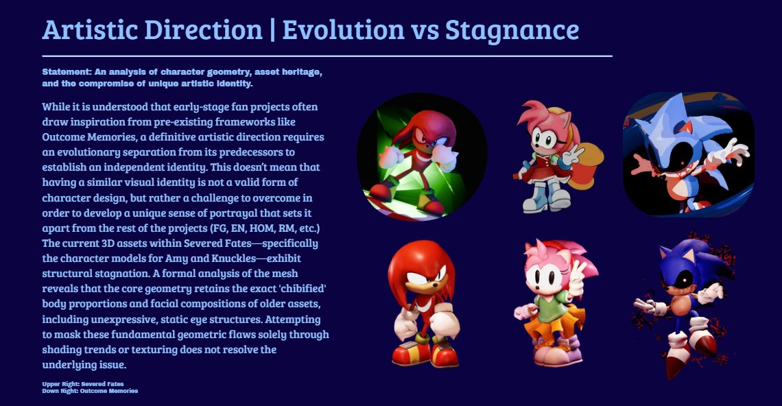 JrickCraft's tweet photo. 1/2 Directional Stagnation: While drawing inspiration from frameworks like Outcome Memories is expected early on, independent growth is required.
A formal analysis of the mesh reveals that core geometries are recycled and masked by shading trends.
#SeveredFates #OutcomeMemories https://t.co/rl3XW2PdPm
